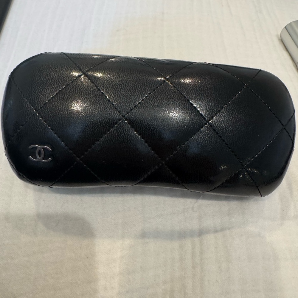 CHANEL Black Quilted Glasses Case